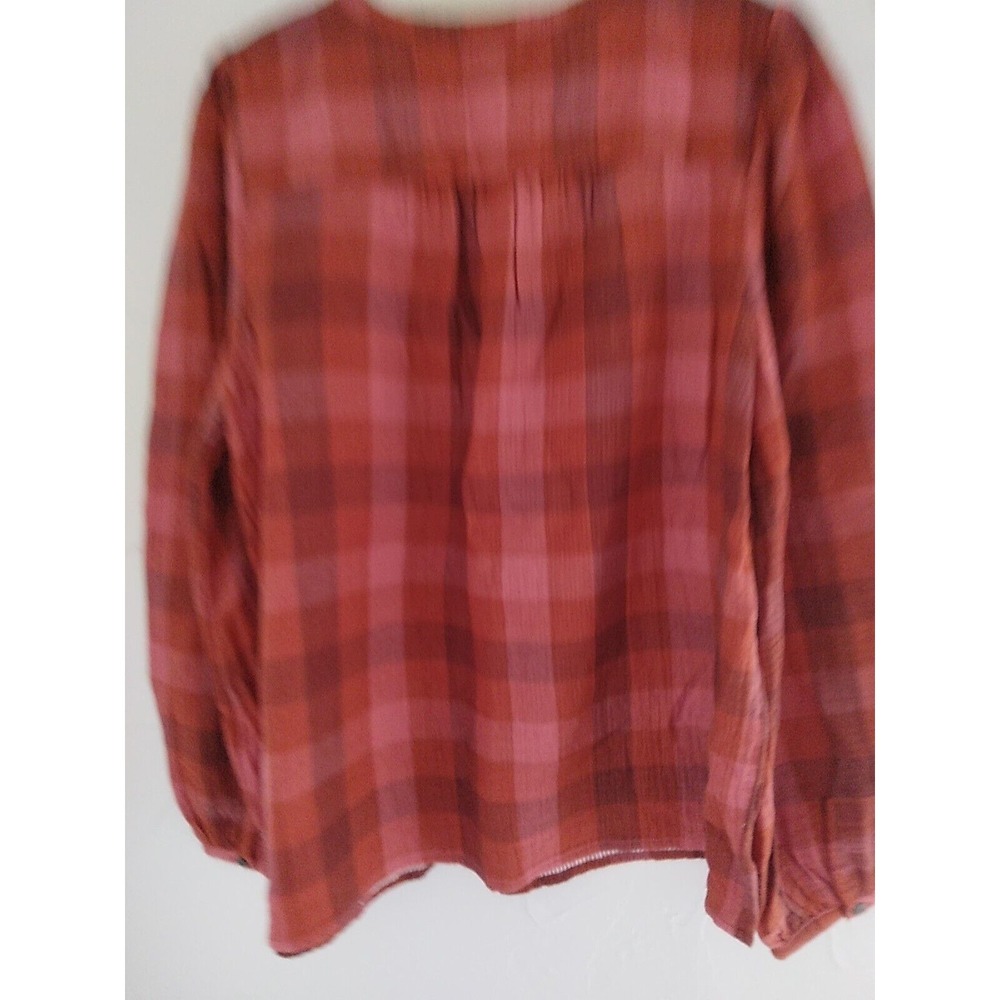 Universal Thread Top Size Large Plaid Front Button Up Prarie Western Cottagecore - Picture 6 of 7